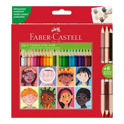 Picture of FABER CASTELL PENCIL COLOURS X24+3 (CHILDREN OF THE WORLD)